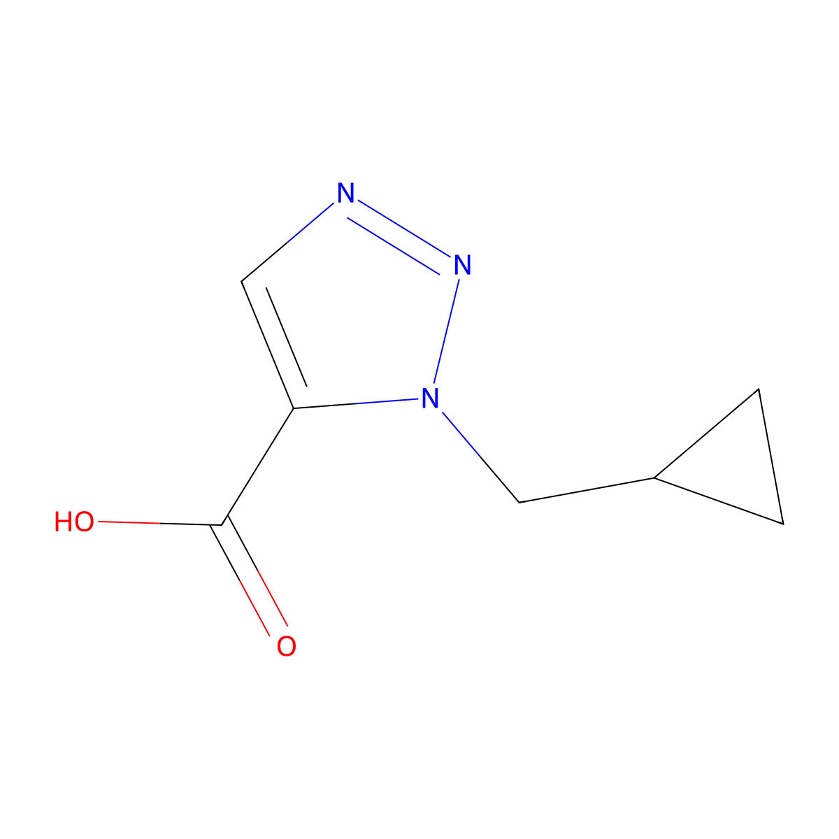 1-(Cyclopropylmethyl)-1H-1,2,3-triazole-5-carboxylic acid molecular structure, CAS 1785611-33-7
