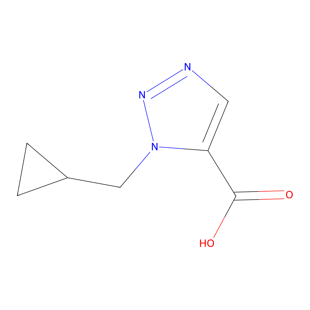 1-(Cyclopropylmethyl)-1H-1,2,3-triazole-5-carboxylic acid molecular structure, CAS 1785611-33-7