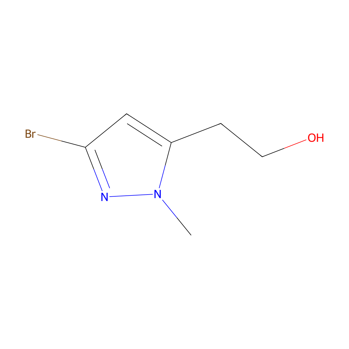 2-(3-bromo-1-methyl-1H-pyrazol-5-yl)ethan-1-ol molecular structure, CAS 1785612-33-0
