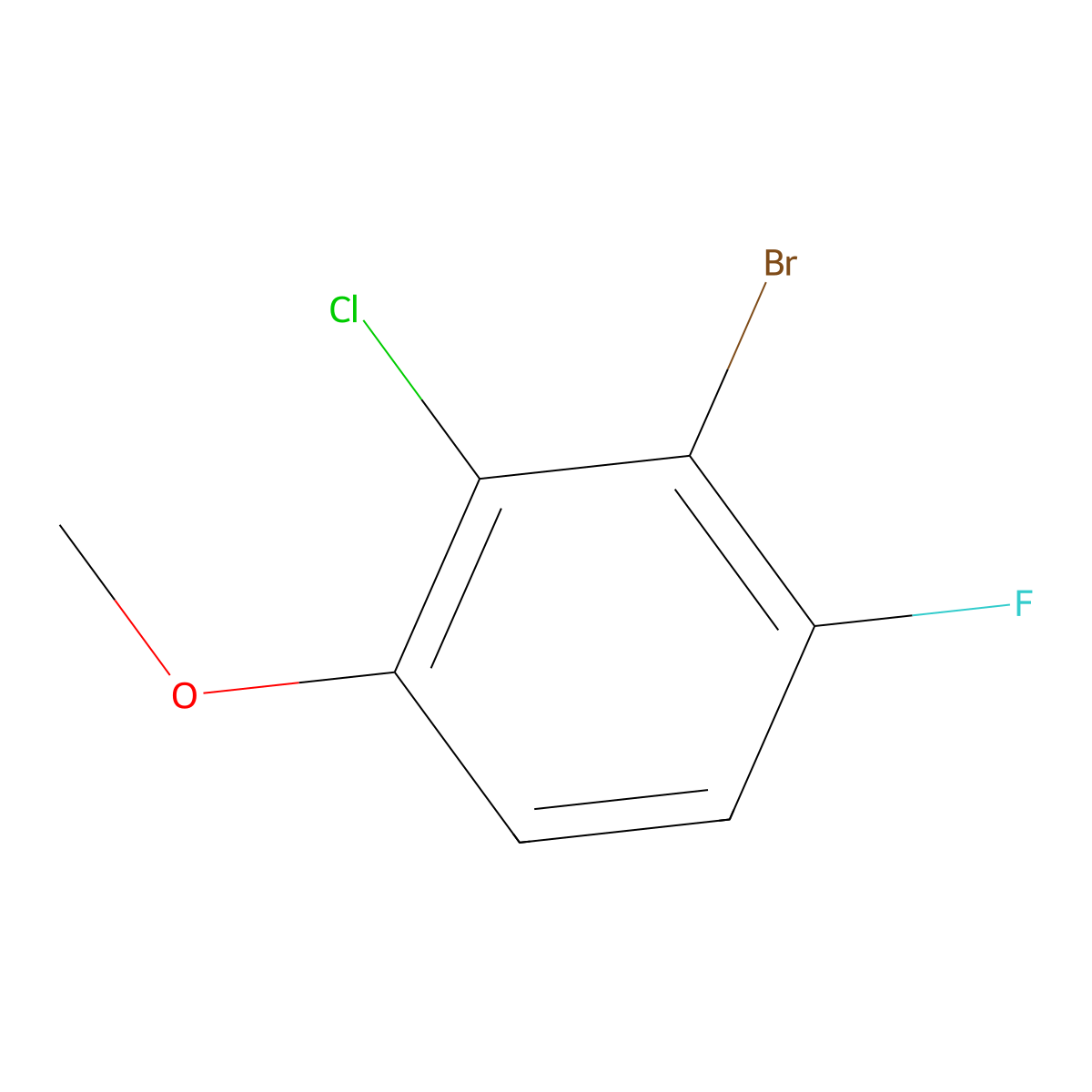 2-Bromo-3-chloro-1-fluoro-4-methoxybenzene molecular structure, CAS 1785613-56-0