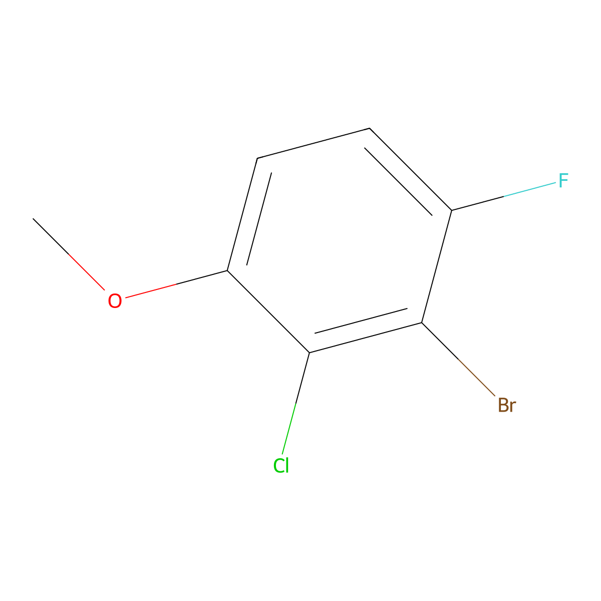 2-Bromo-3-chloro-1-fluoro-4-methoxybenzene molecular structure, CAS 1785613-56-0