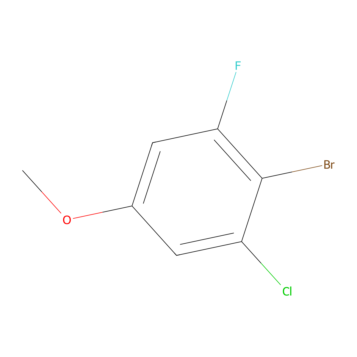 2-Bromo-1-chloro-3-fluoro-5-methoxybenzene molecular structure, CAS 1785613-61-7
