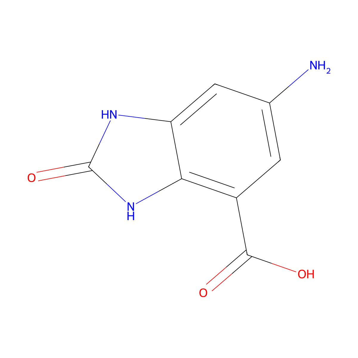 5-amino-2-hydroxy-1H-1,3-benzodiazole-7-carboxylic acid molecular structure, CAS 1785614-27-8