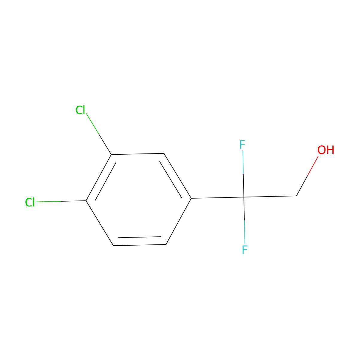 2-(3,4-Dichlorophenyl)-2,2-difluoroethan-1-ol molecular structure, CAS 1785614-98-3