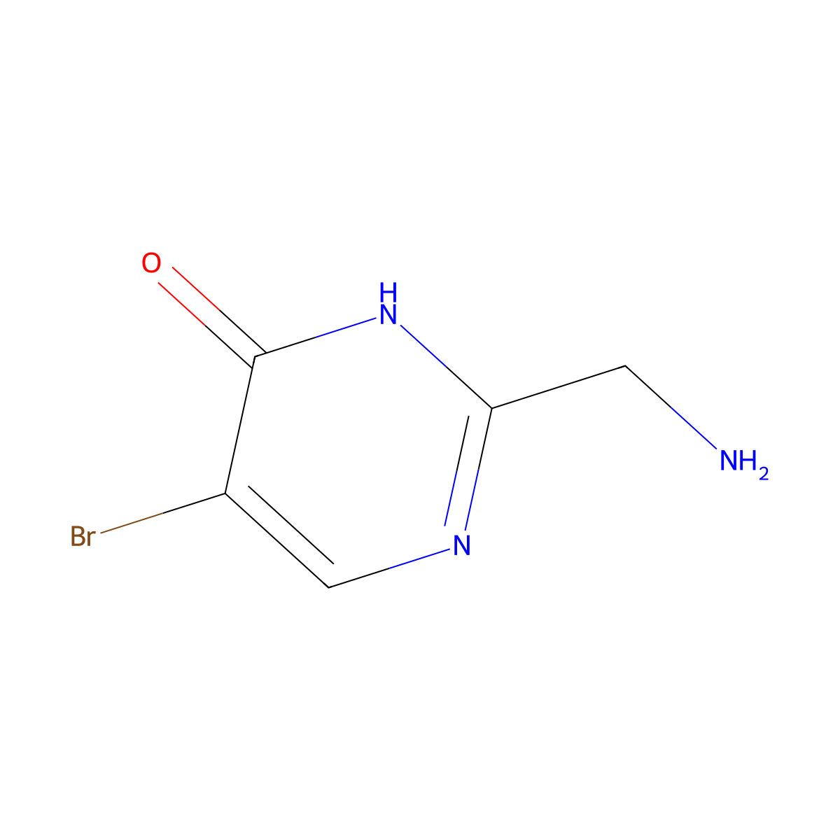 2-(Aminomethyl)-5-bromo-3,4-dihydropyrimidin-4-one molecular structure, CAS 1785615-84-0