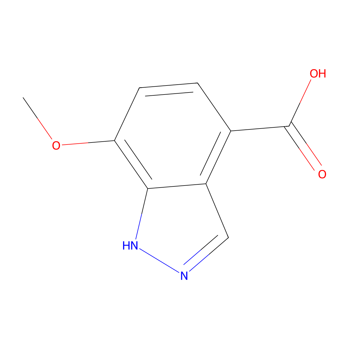 7-methoxy-1H-indazole-4-carboxylic acid molecular structure, CAS 1785616-32-1