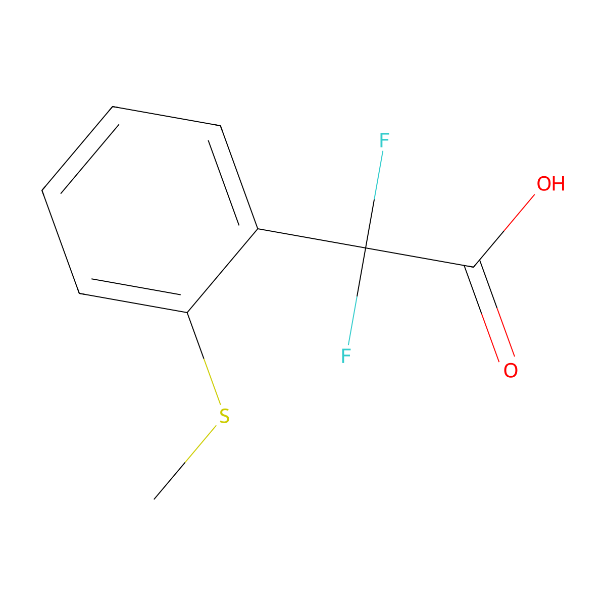2,2-Difluoro-2-[2-(methylsulfanyl)phenyl]acetic acid molecular structure, CAS 1785618-52-1