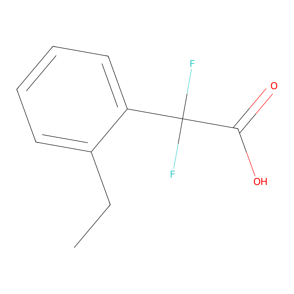 2-(2-Ethylphenyl)-2,2-difluoroacetic acid molecular structure, CAS 1785618-72-5