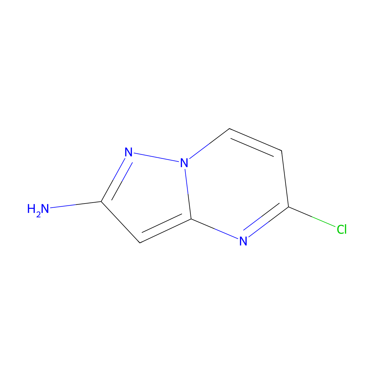 5-Chloropyrazolo(1,5-a)pyrimidin-2-amine molecular structure, CAS 1785622-20-9