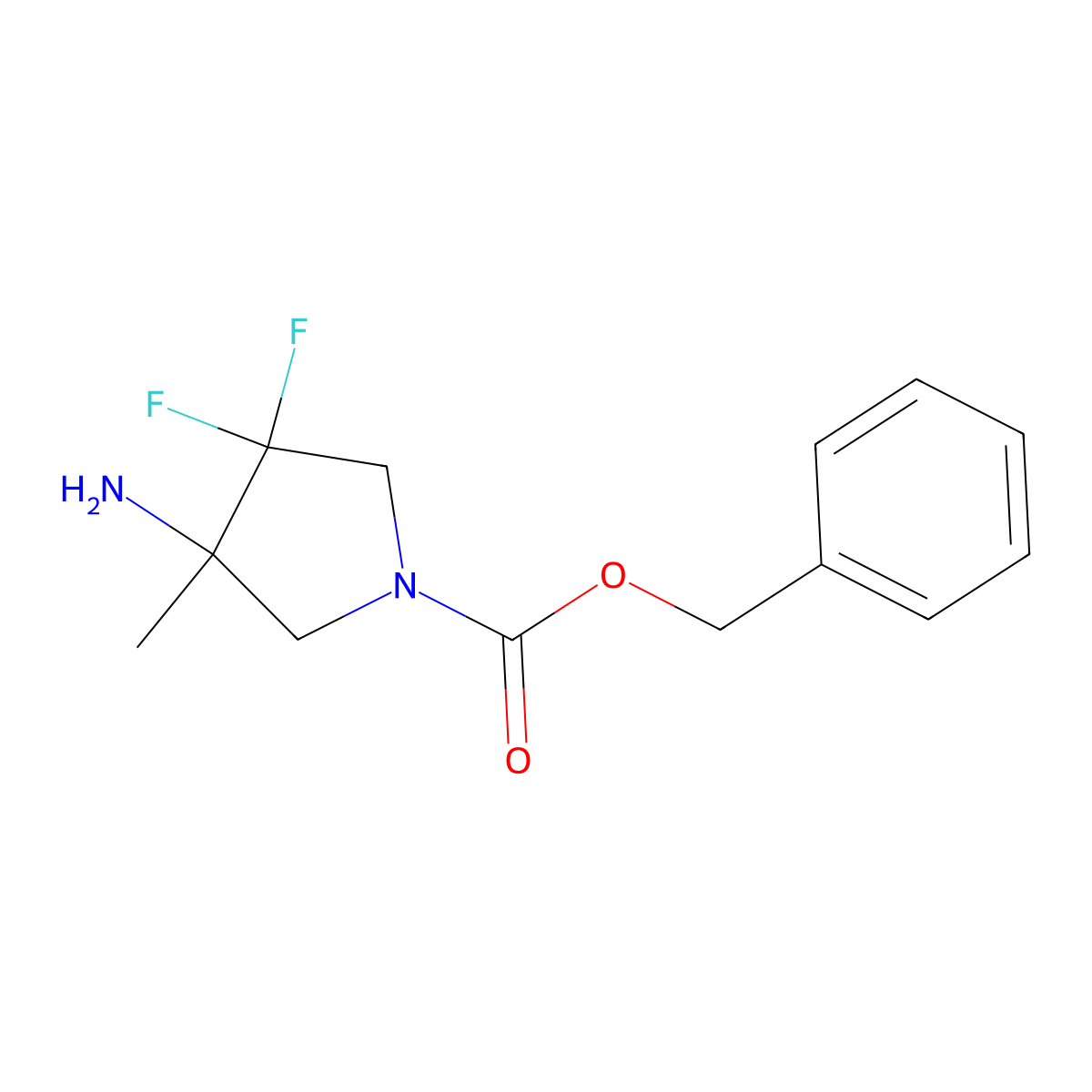 Benzyl 3-amino-4,4-difluoro-3-methylpyrrolidine-1-carboxylate molecular structure, CAS 1785622-50-5