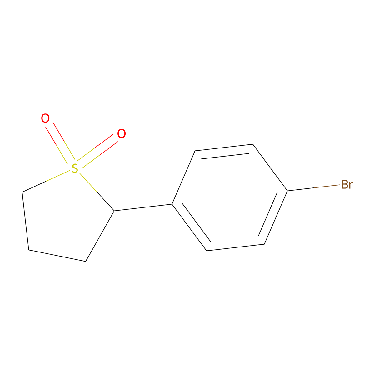 2-(4-Bromophenyl)-1lambda6-thiolane-1,1-dione molecular structure, CAS 1785622-51-6