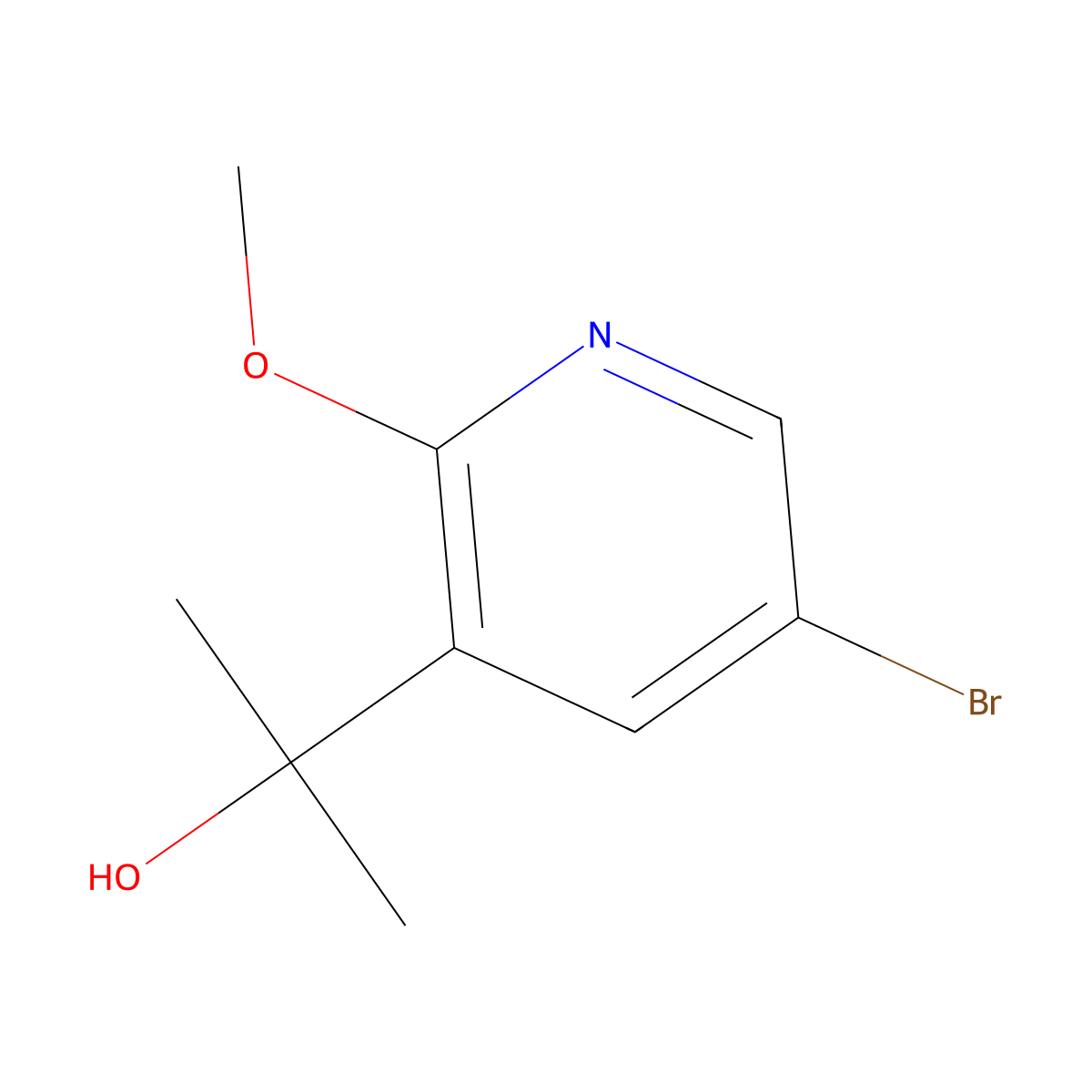 2-(5-Bromo-2-methoxypyridin-3-yl)propan-2-ol molecular structure, CAS 1785625-66-2