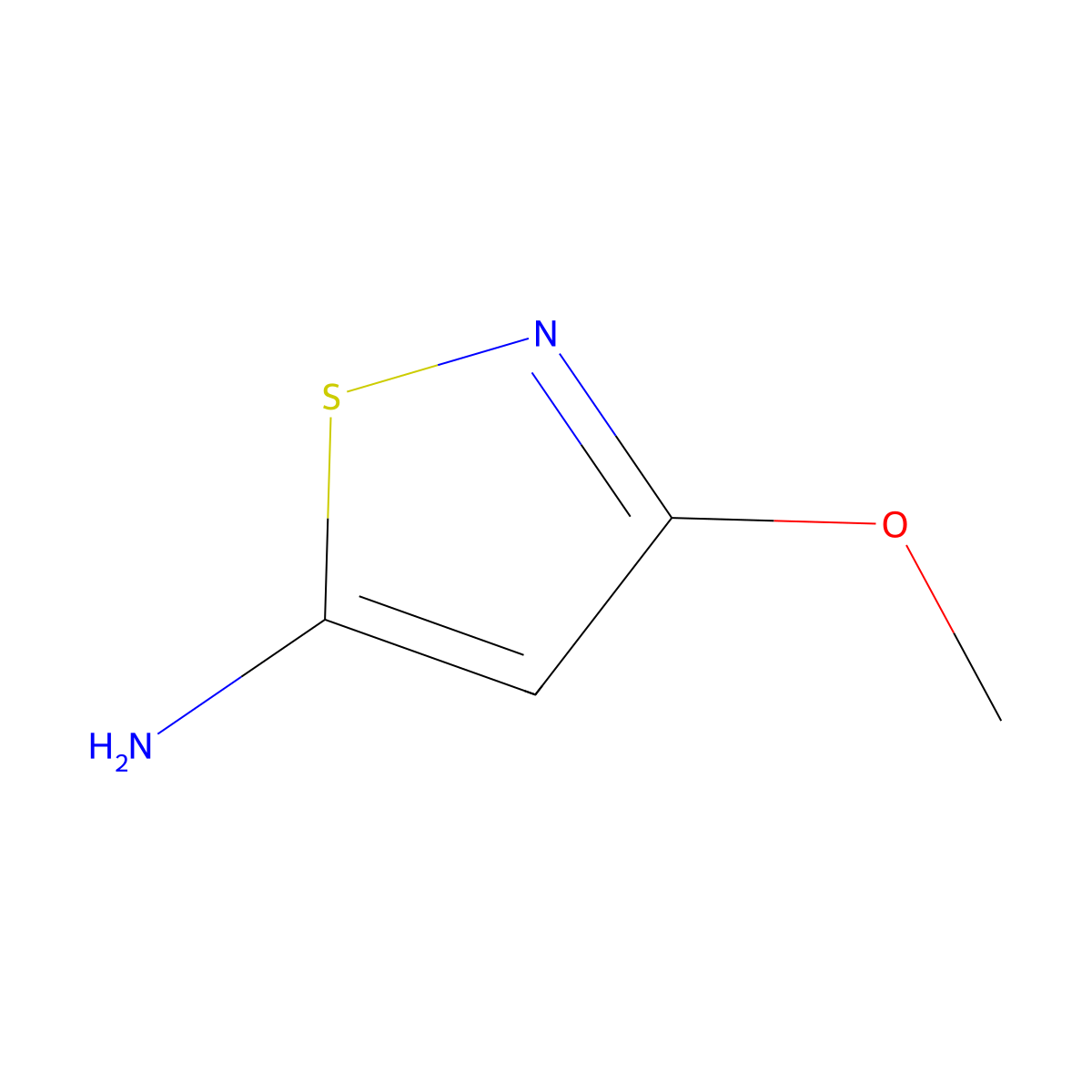 3-Methoxy-1,2-thiazol-5-amine molecular structure, CAS 1785628-63-8