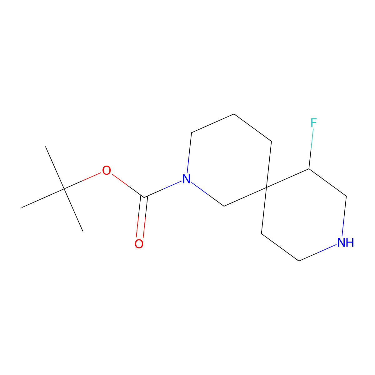 tert-Butyl 7-fluoro-2,9-diazaspiro[5.5]undecane-2-carboxylate molecular structure, CAS 1785633-49-9