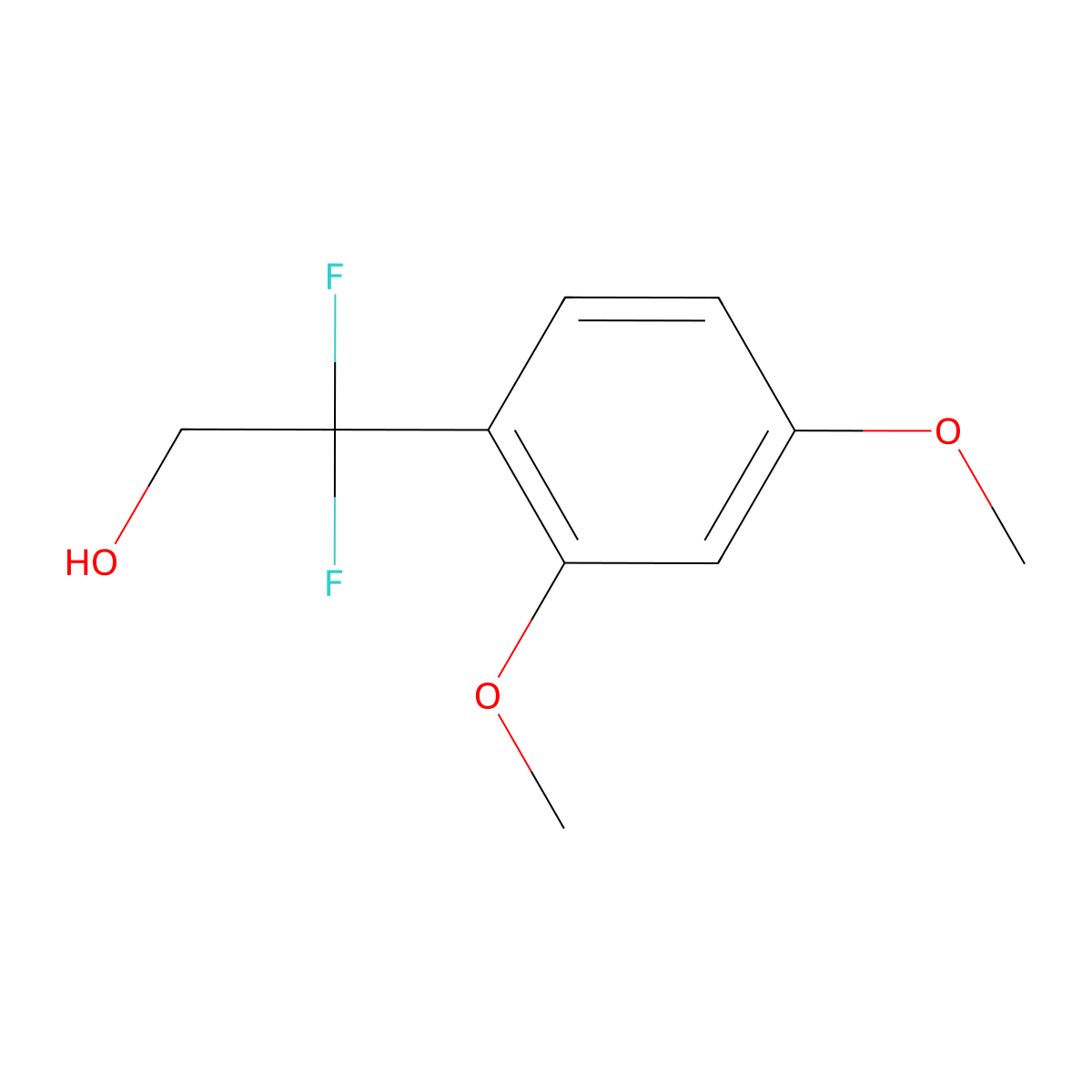 2-(2,4-Dimethoxyphenyl)-2,2-difluoroethan-1-ol molecular structure, CAS 1785636-40-9