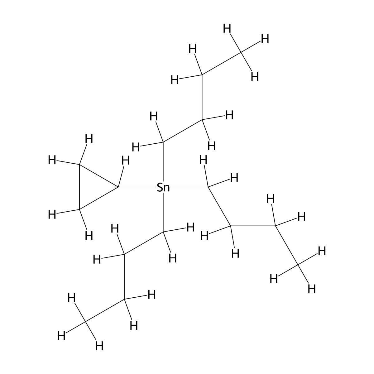Cyclopropyltributylstannane molecular structure, CAS 17857-70-4