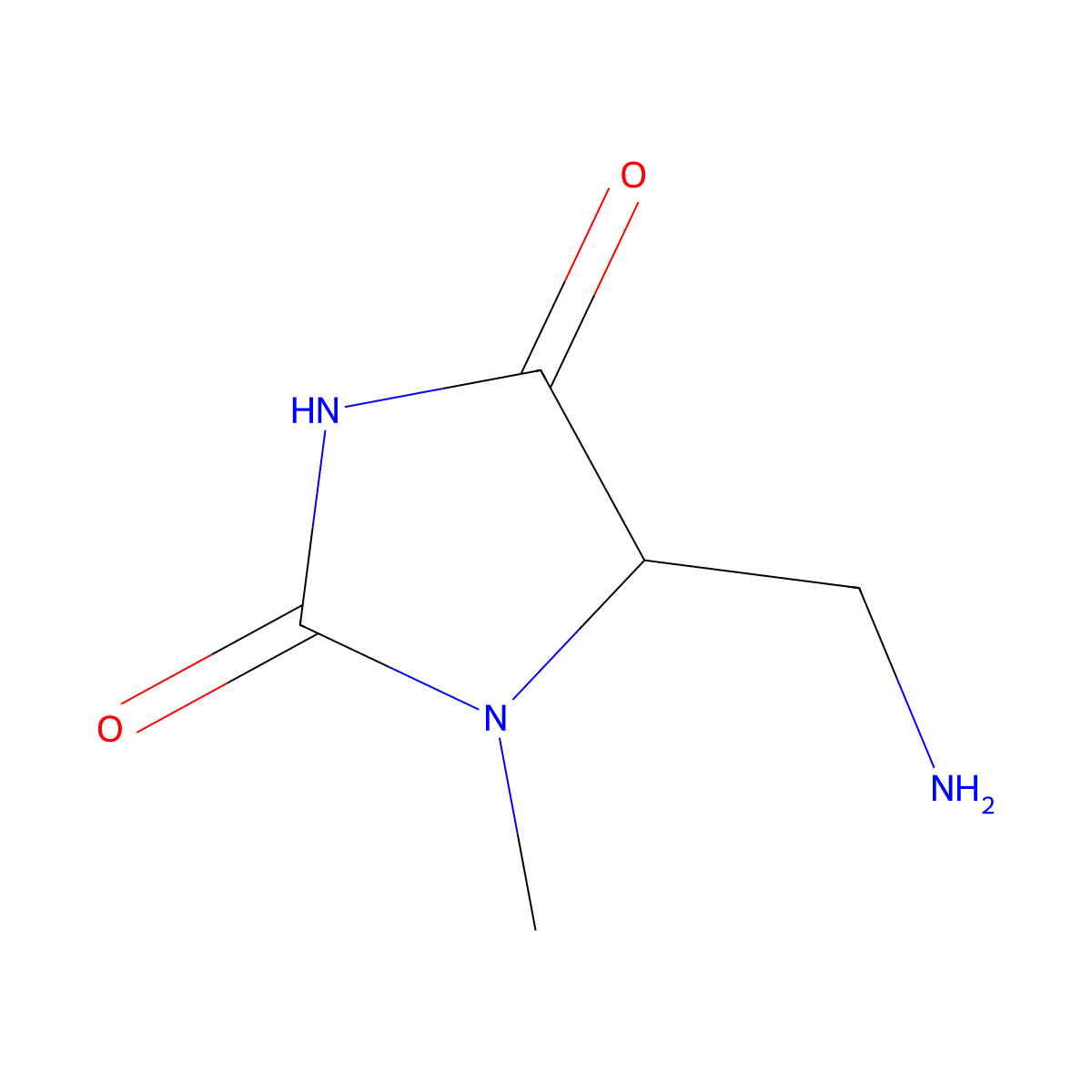 5-(Aminomethyl)-1-methylimidazolidine-2,4-dione molecular structure, CAS 1785718-87-7
