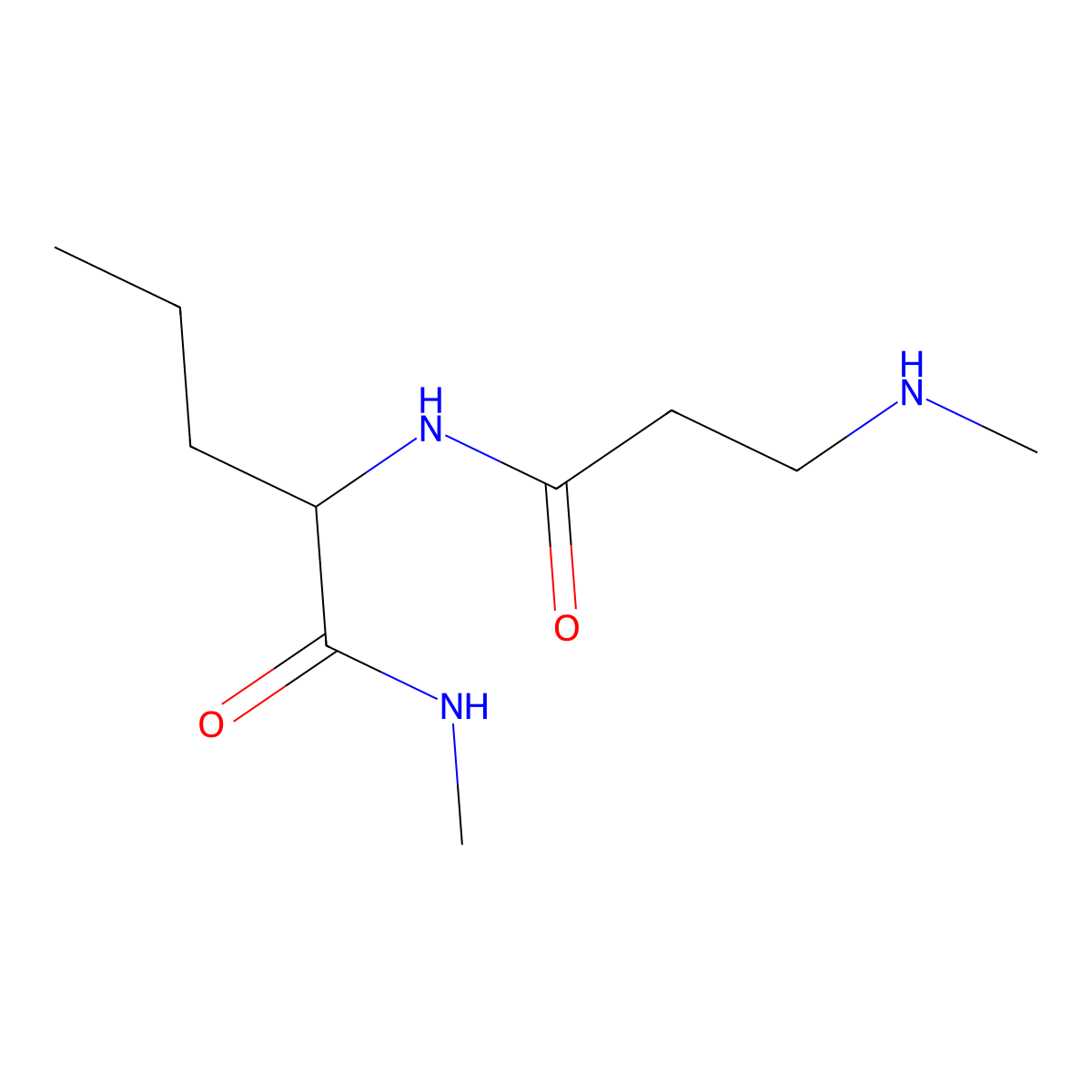 N-methyl-2-[3-(methylamino)propanamido]pentanamide molecular structure, CAS 1785746-77-1