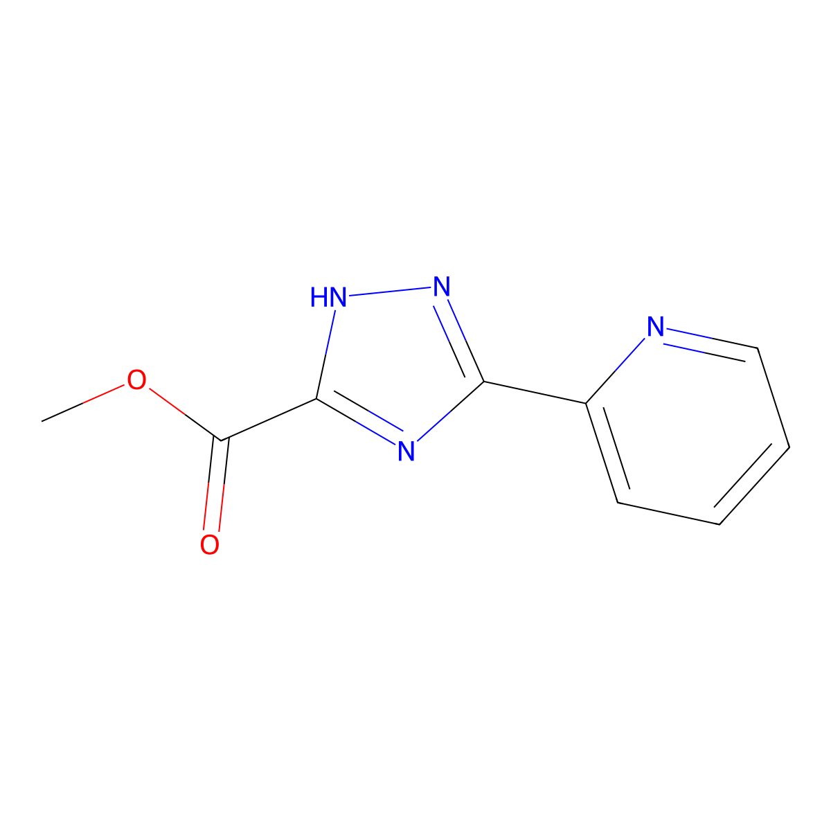 Methyl 3-(pyridin-2-yl)-1H-1,2,4-triazole-5-carboxylate molecular structure, CAS 1785759-17-2