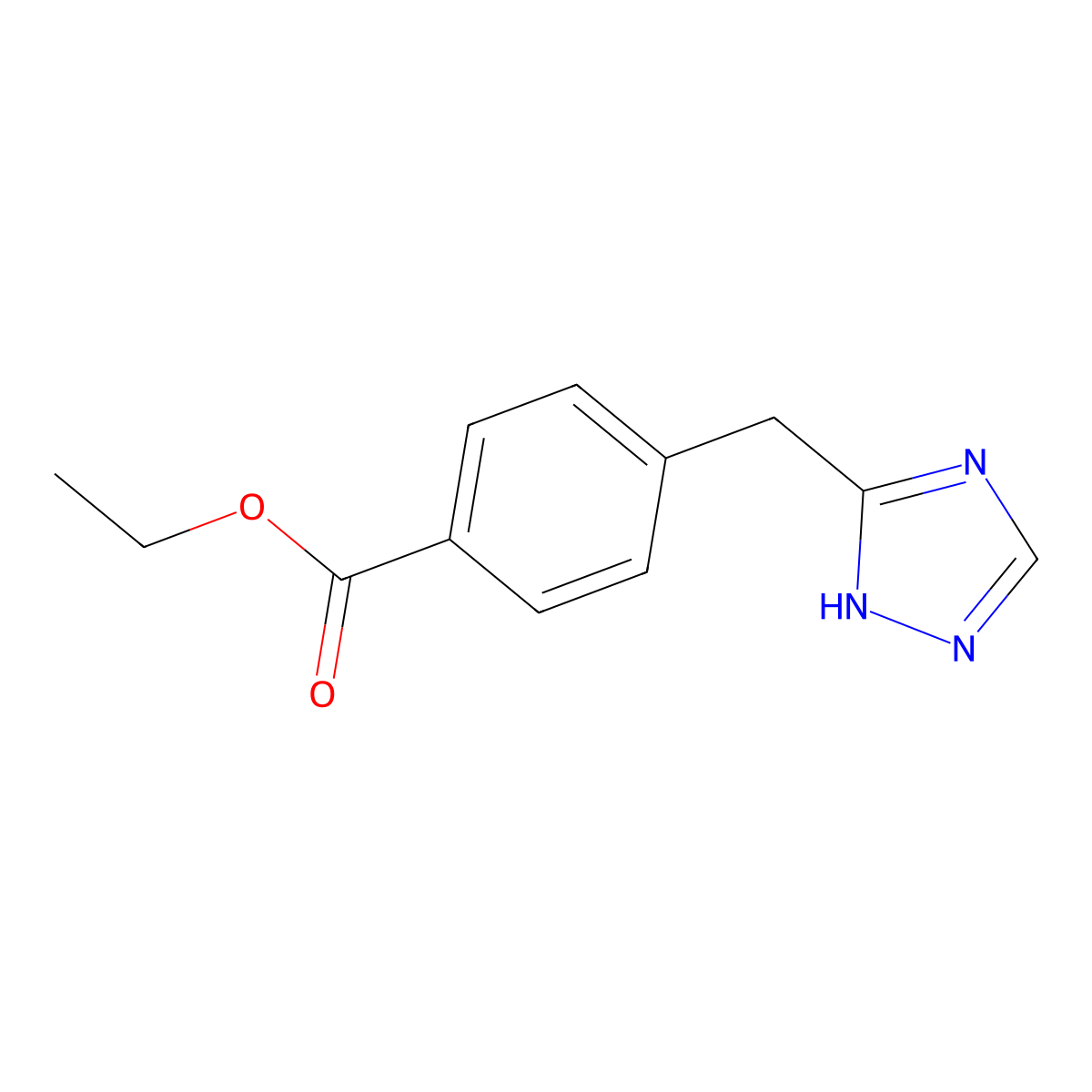 Ethyl 4-((1H-1,2,4-triazol-5-yl)methyl)benzoate molecular structure, CAS 1785759-21-8