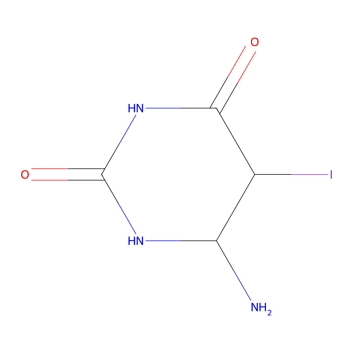 6-amino-5-iododihydropyrimidine-2,4(1H,3H)-dione molecular structure, CAS 1785759-52-5