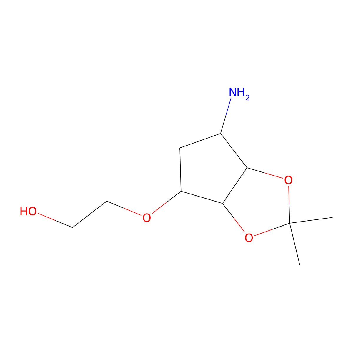 2-[(6-amino-2,2-dimethyl-4,5,6,6a-tetrahydro-3aH-cyclopenta[d][1,3]dioxol-4-yl)oxy]ethanol molecular structure, CAS 1785759-96-7