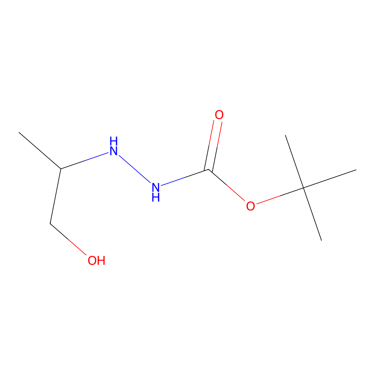 Tert-butyl 2-(1-hydroxypropan-2-yl)hydrazinecarboxylate molecular structure, CAS 1785760-44-2