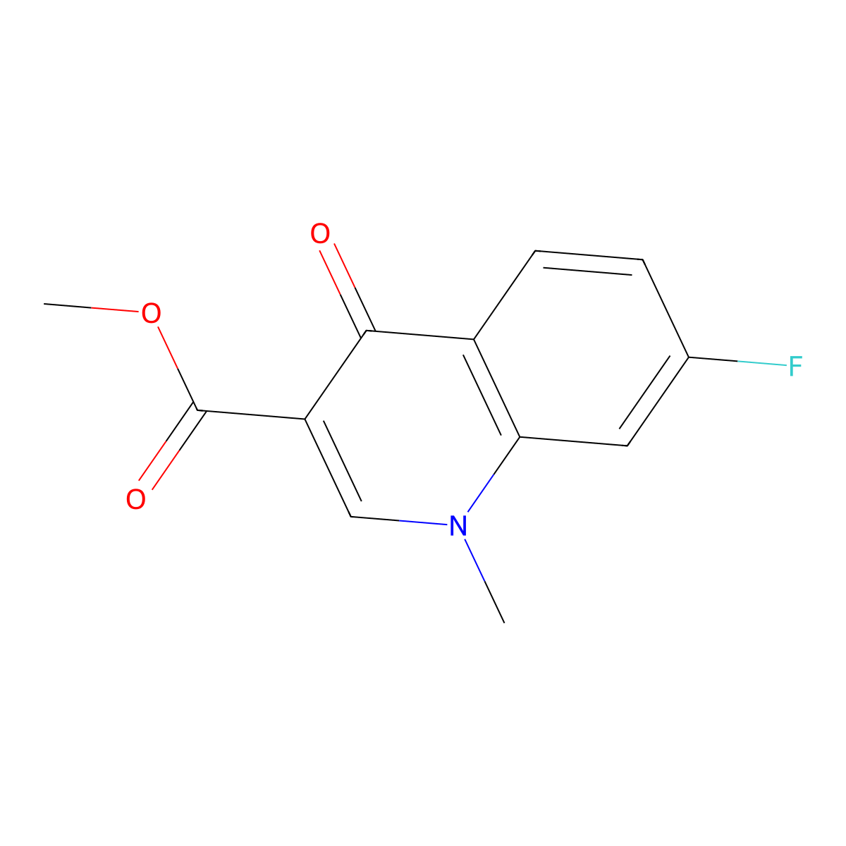 Methyl 7-fluoro-1-methyl-4-oxo-1,4-dihydroquinoline-3-carboxylate molecular structure, CAS 1785760-67-9
