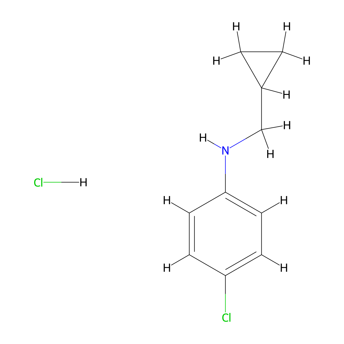 4-Chloro-N-(cyclopropylmethyl)aniline hydrochloride molecular structure, CAS 1785761-10-5