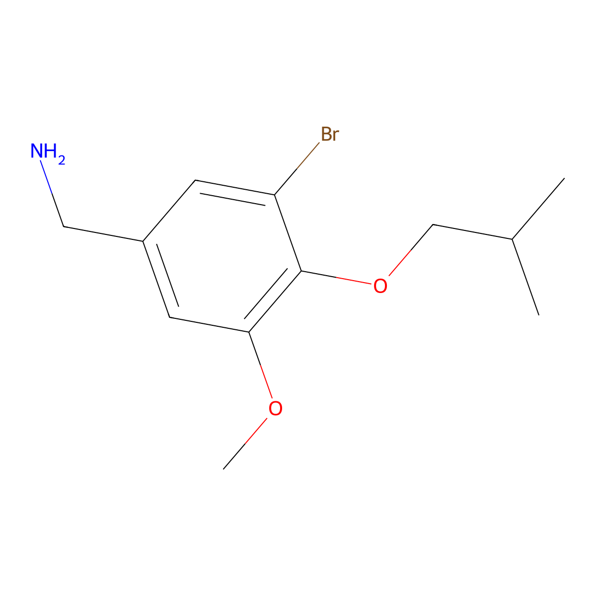 1-[3-Bromo-5-methoxy-4-(2-methylpropoxy)phenyl]methanamine molecular structure, CAS 1785761-58-1