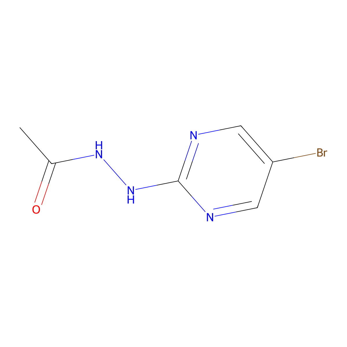 N'-(5-bromopyrimidin-2-yl)acetohydrazide molecular structure, CAS 1785761-68-3