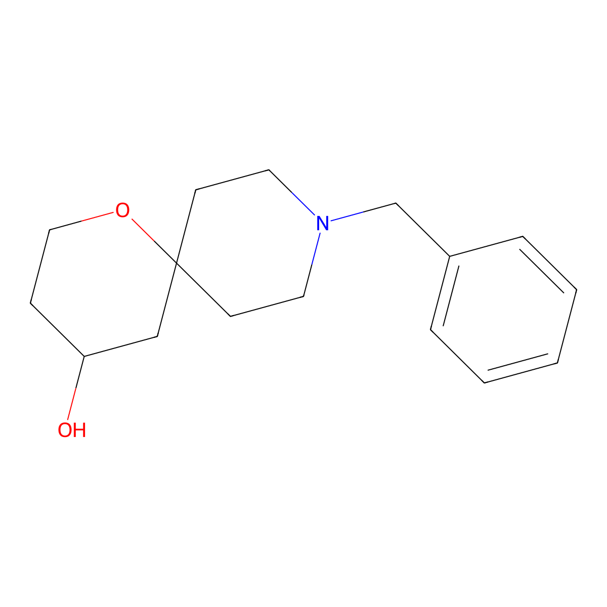 9-Benzyl-1-oxa-9-azaspiro[5.5]undecan-4-ol molecular structure, CAS 1785761-76-3