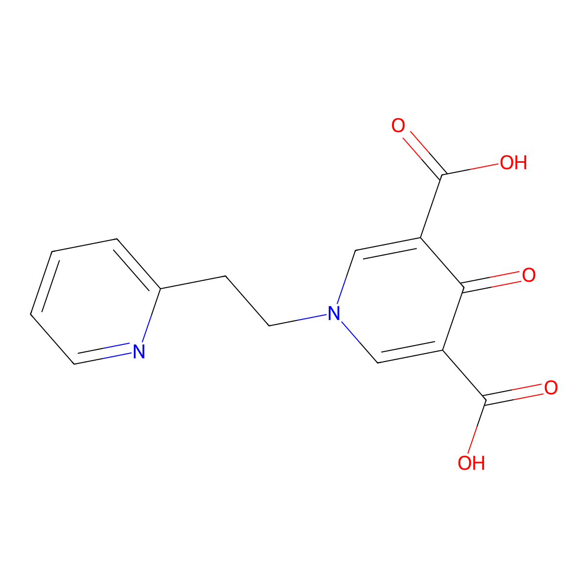 4-Oxo-1-(2-pyridin-2-ylethyl)-1,4-dihydropyridine-3,5-dicarboxylic acid molecular structure, CAS 1785761-90-1