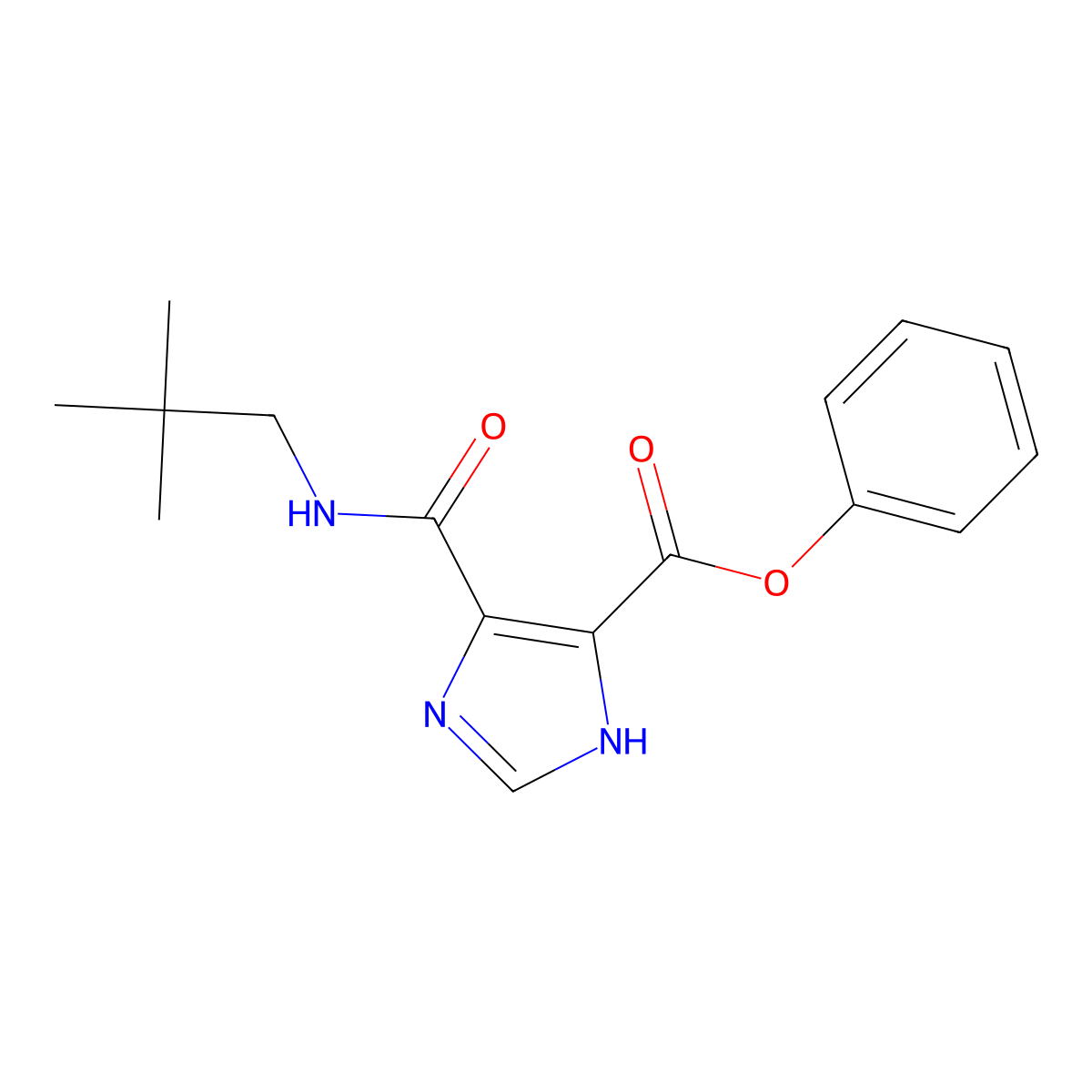phenyl 4-{[(2,2-dimethylpropyl)amino]carbonyl}-1H-imidazole-5-carboxylate molecular structure, CAS 1785762-28-8