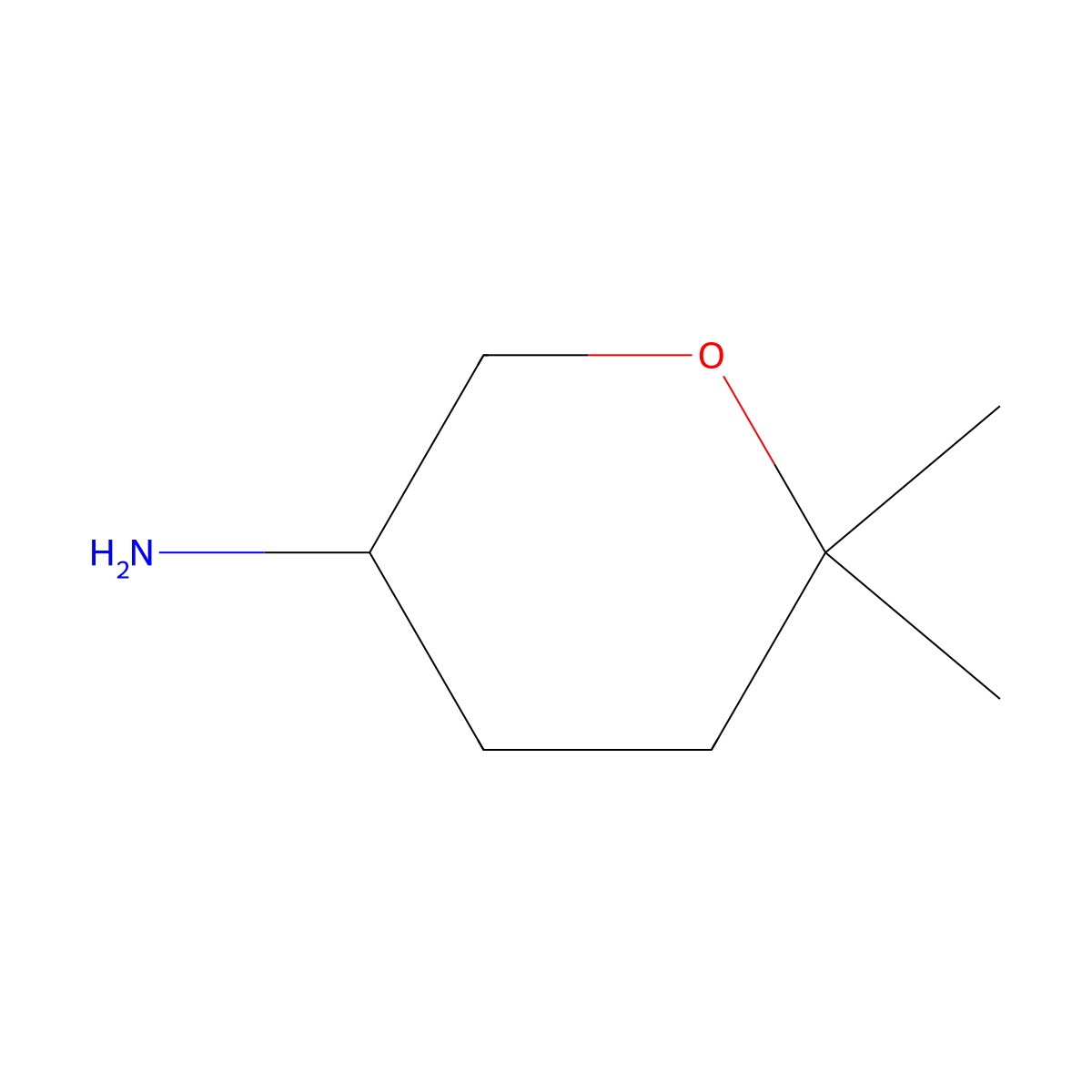 (6,6-dimethyltetrahydro-2H-pyran-3-yl)amine molecular structure, CAS 1785762-88-0