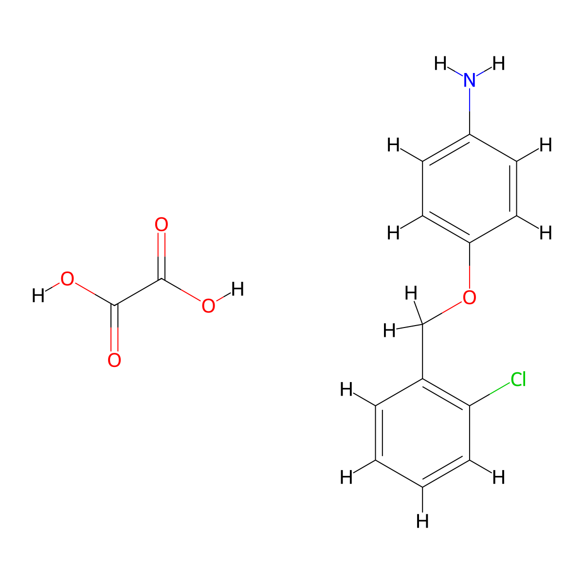 {4-[(2-Chlorobenzyl)oxy]phenyl}amine oxalate molecular structure, CAS 1785762-91-5