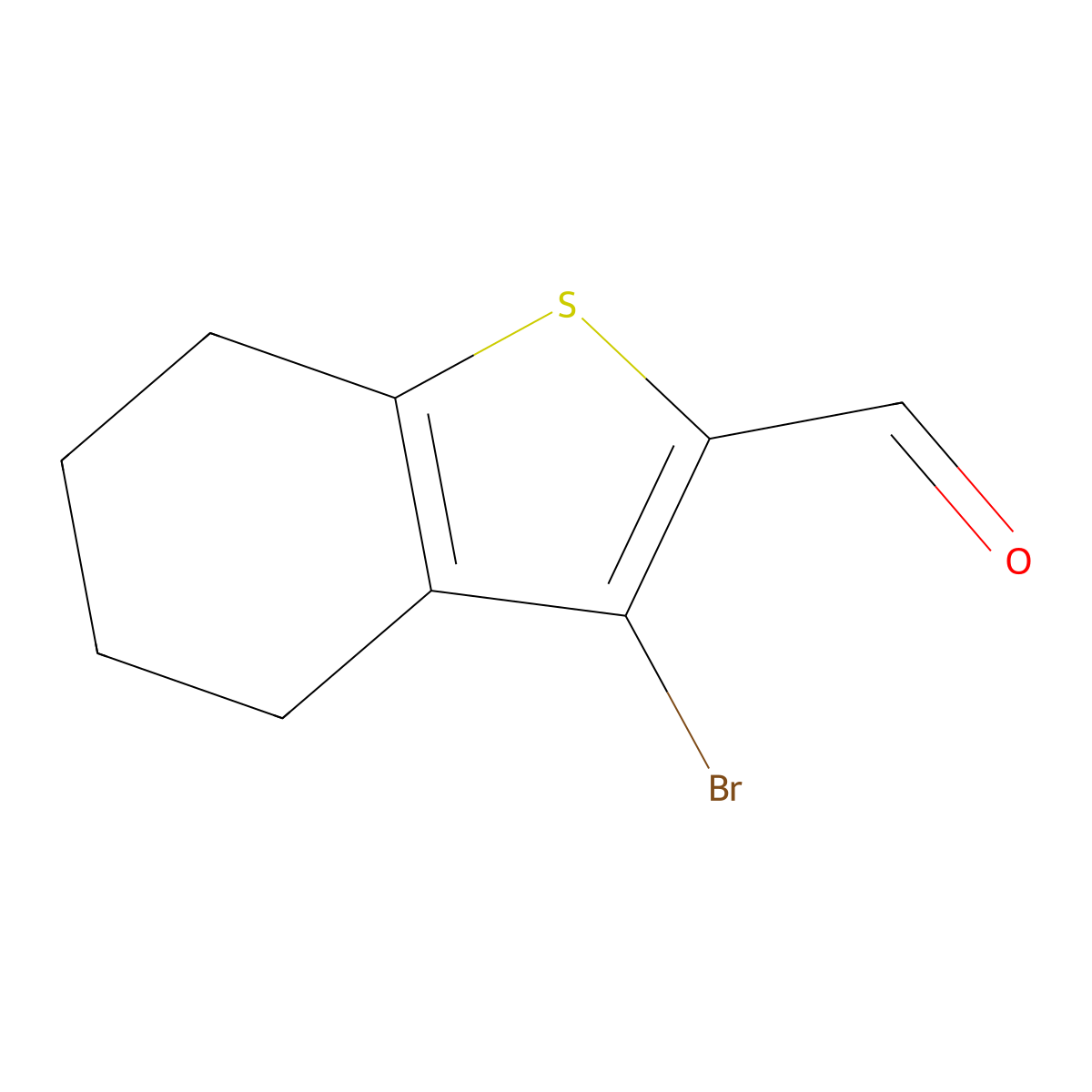 3-Bromo-4,5,6,7-tetrahydro-1-benzothiophene-2-carbaldehyde molecular structure, CAS 1785762-95-9