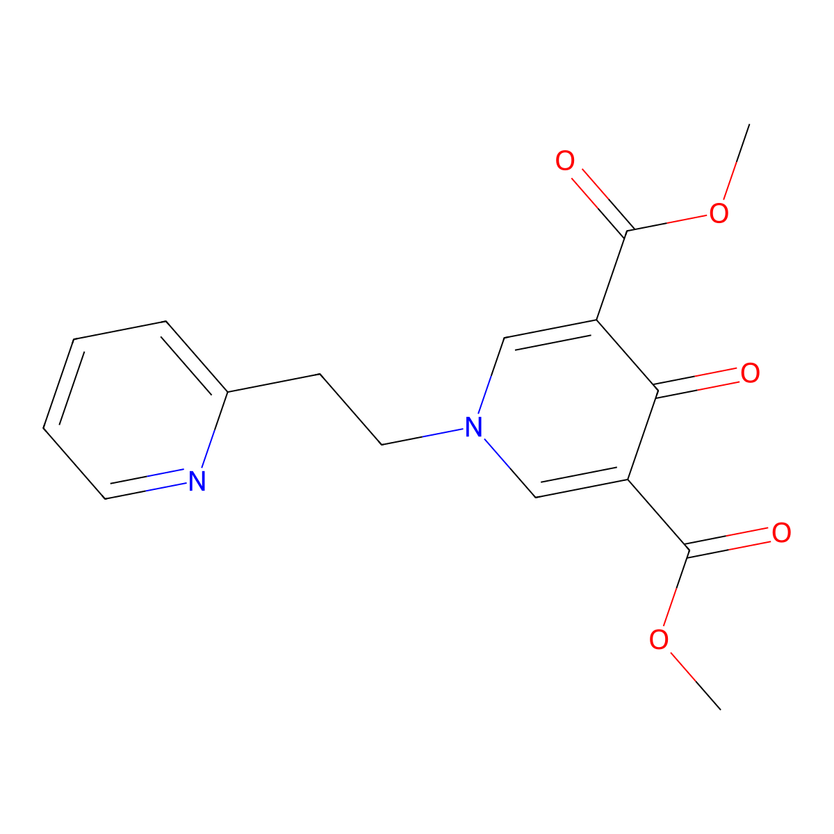 Dimethyl 4-oxo-1-(2-pyridin-2-ylethyl)-1,4-dihydropyridine-3,5-dicarboxylate molecular structure, CAS 1785763-38-3