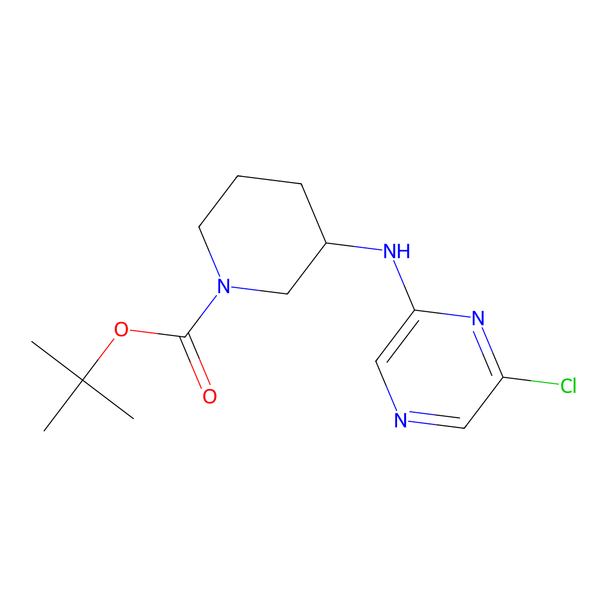 Tert-butyl 3-[(6-chloropyrazin-2-YL)amino]piperidine-1-carboxylate molecular structure, CAS 1785763-56-5