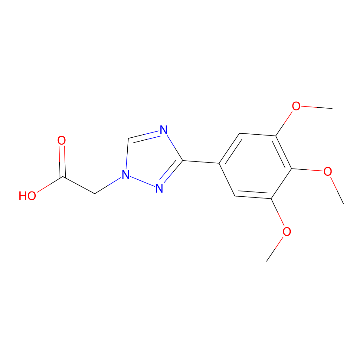 2-(3-(3,4,5-Trimethoxyphenyl)-1H-1,2,4-triazol-1-yl)acetic acid molecular structure, CAS 1785764-07-9