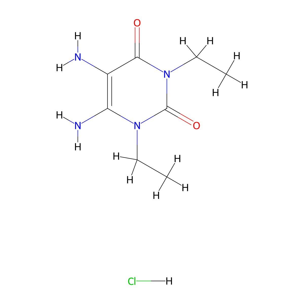 5,6-Diamino-1,3-diethyluracil Hydrochloride molecular structure, CAS 1785764-26-2
