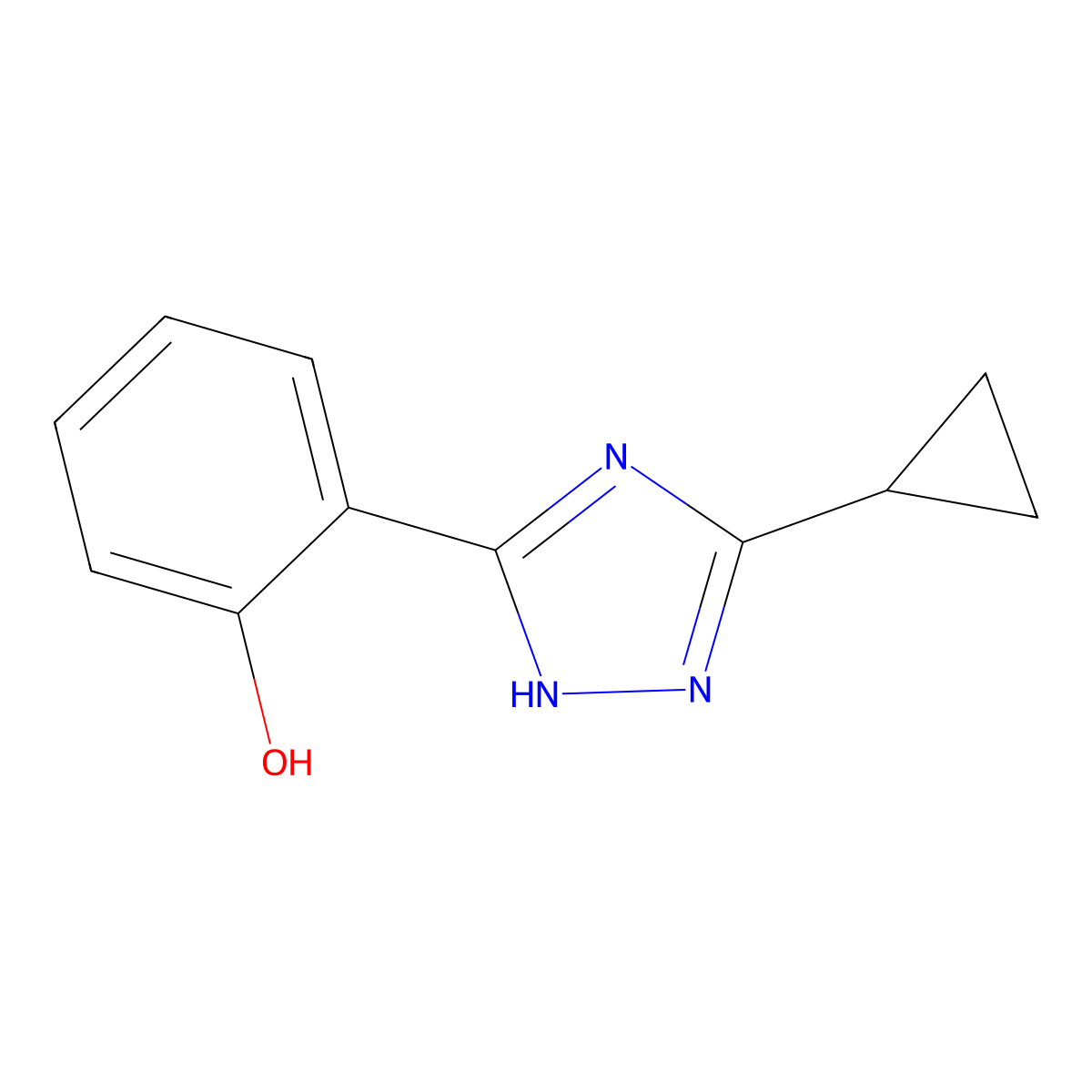 2-(3-Cyclopropyl-1H-1,2,4-triazol-5-yl)phenol molecular structure, CAS 1785764-28-4