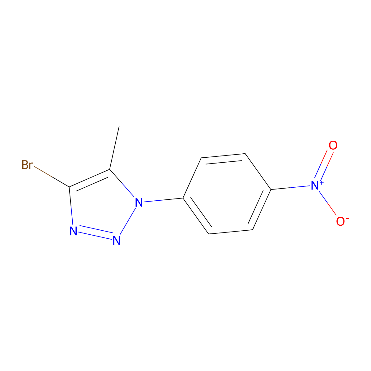 4-bromo-5-methyl-1-(4-nitrophenyl)-1H-1,2,3-triazole molecular structure, CAS 1785764-40-0