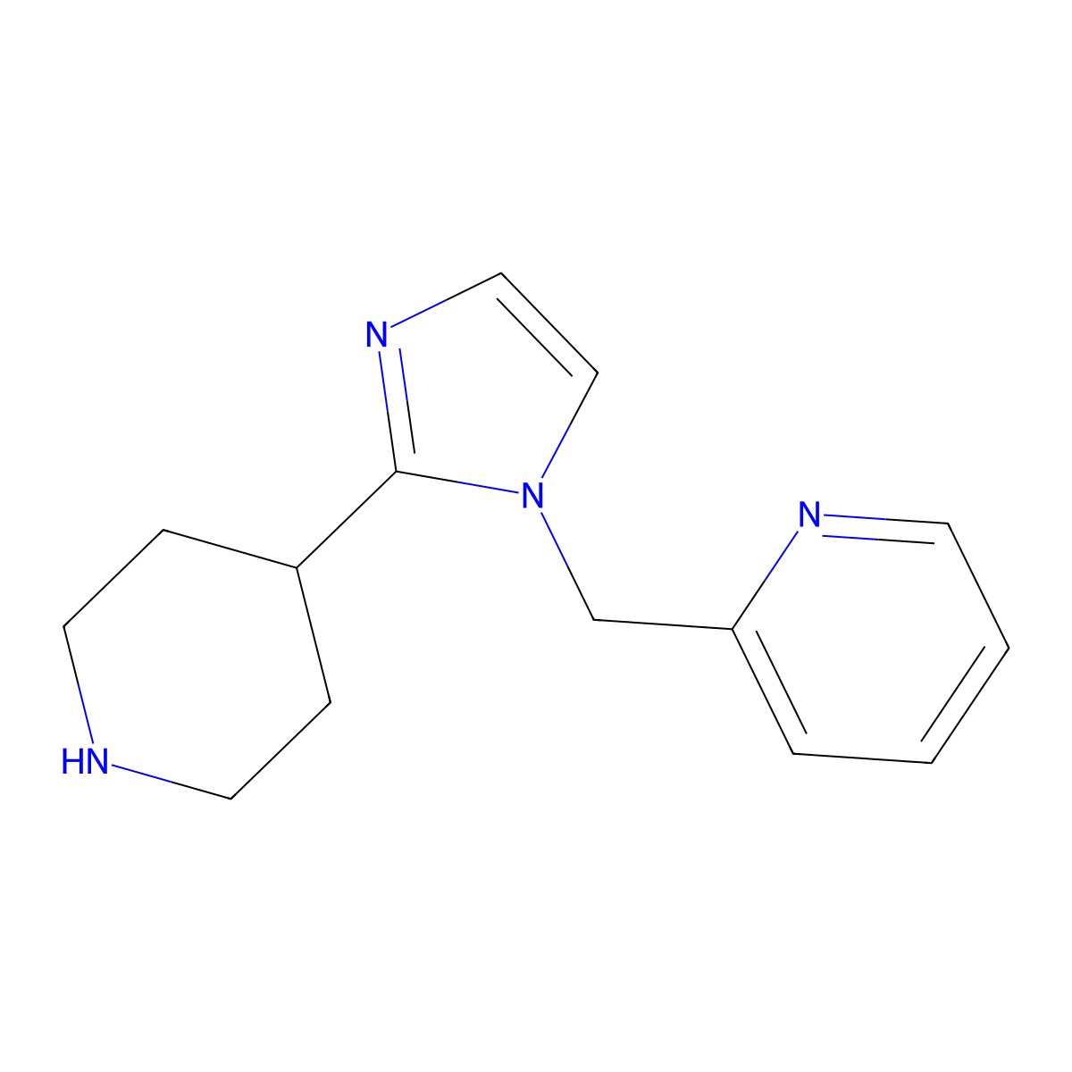 pyridine, 2-[[2-(4-piperidinyl)-1H-imidazol-1-yl]methyl]-, trihydrochloride molecular structure, CAS 1785765-15-2