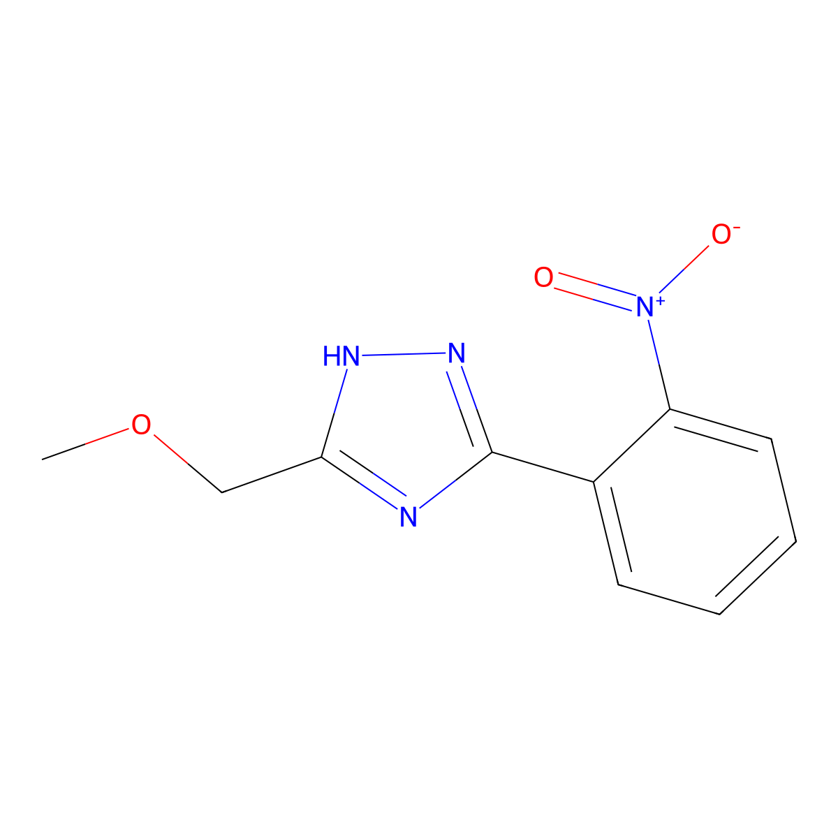 3-(Methoxymethyl)-5-(2-nitrophenyl)-1H-1,2,4-triazole molecular structure, CAS 1785765-41-4