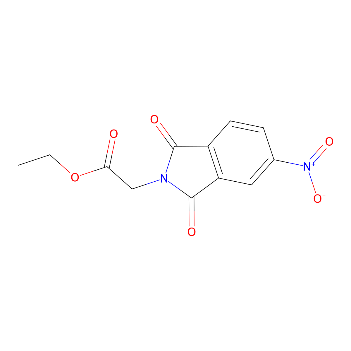 (5-Nitro-1,3-dioxo-1,3-dihydro-isoindol-2-yl)-acetic acid ethyl ester molecular structure, CAS 17859-59-5