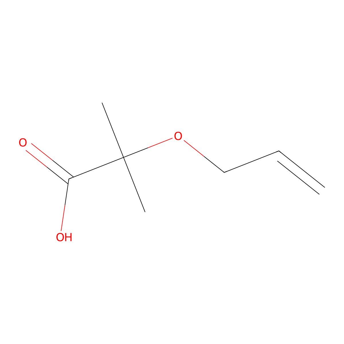 2-Allyloxy-2-methyl-propanoic acid molecular structure, CAS 17859-93-7