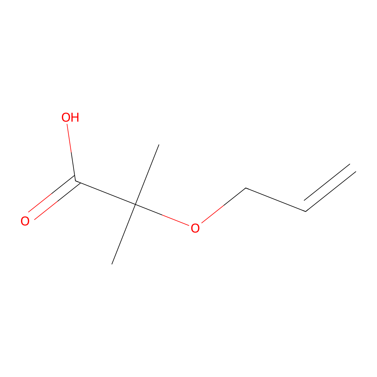 2-Allyloxy-2-methyl-propanoic acid molecular structure, CAS 17859-93-7