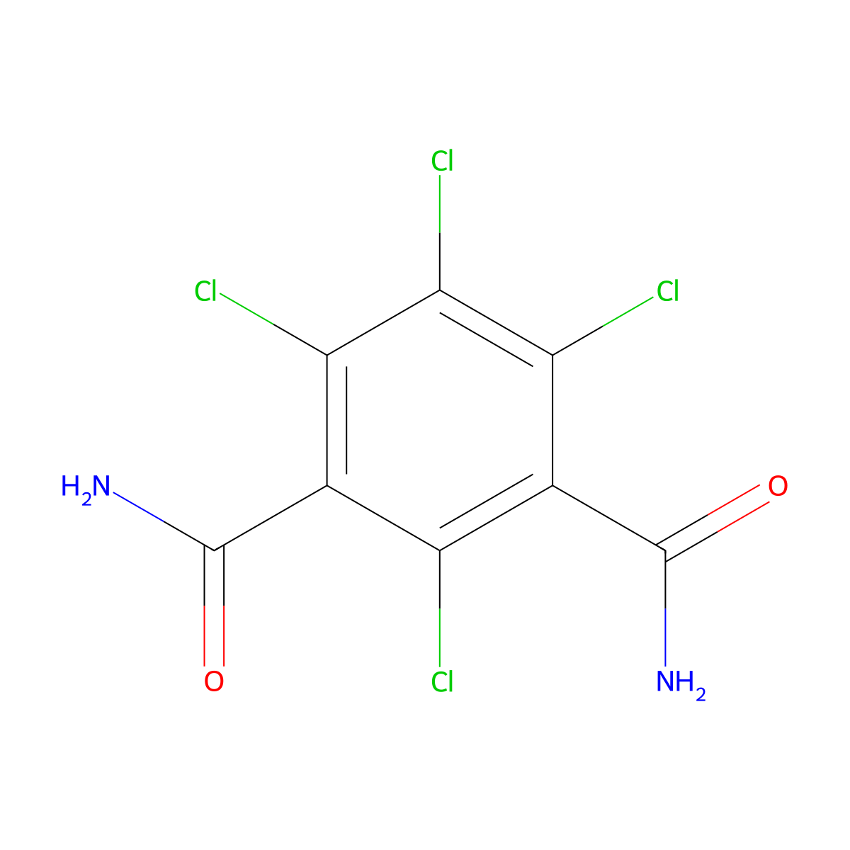 1,3-Dicarbamoyl-2,4,5,6-tetrachlorobenzene molecular structure, CAS 1786-86-3
