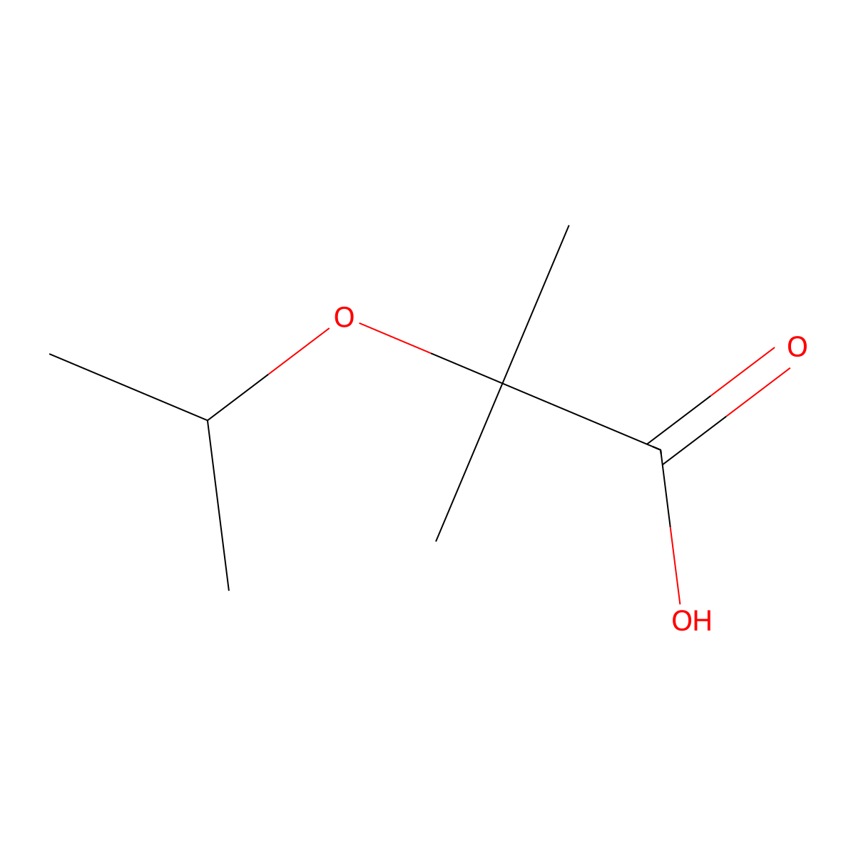 2-Methyl-2-(propan-2-yloxy)propanoic acid molecular structure, CAS 17860-04-7